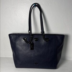 Coach twilight leather turn lock chain tote